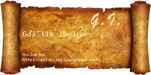 Gálik Ibolya névjegykártya